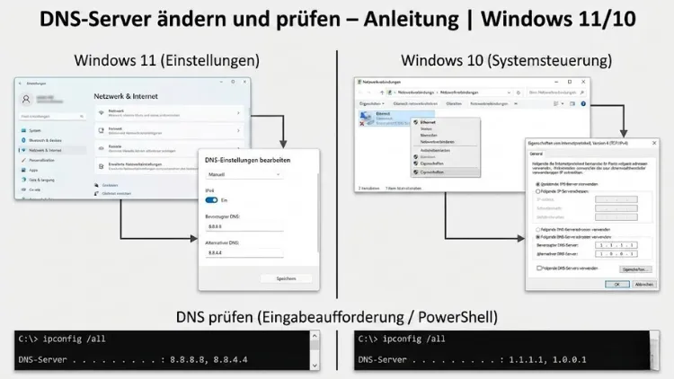 DNS-Server ändern und prüfen – Anleitung | Windows 11/10