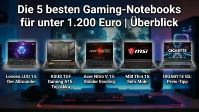 Die 5 besten Gaming-Notebooks für unter 1.200 Euro | Überblick