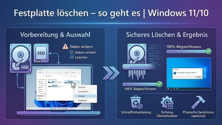 Festplatte löschen – so geht es | Windows 11/10