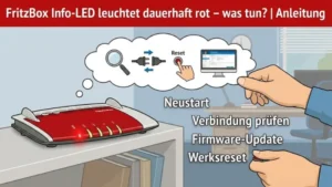 FritzBox Info-LED leuchtet dauerhaft rot – was tun? | Anleitung