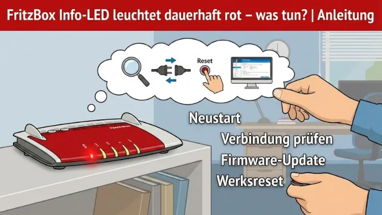 FritzBox Info-LED leuchtet dauerhaft rot – was tun? | Anleitung