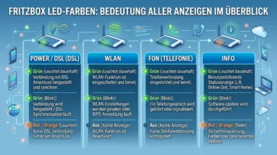 Fritzbox LED-Farben: Bedeutung aller Anzeigen im Überblick