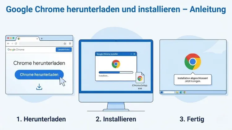 Google Chrome herunterladen und installieren – Anleitung