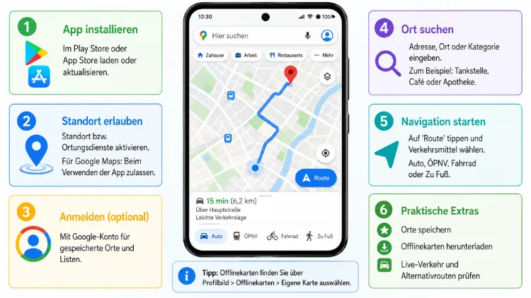Google-Maps-App einrichten und nutzen: So geht es einfach