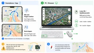 Google Maps: Karte drehen und kippen – so geht es einfach
