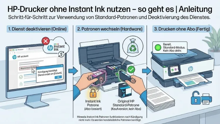 HP-Drucker ohne Instant Ink nutzen – so geht es | Anleitung