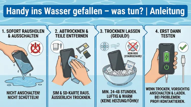 Handy ins Wasser gefallen – was tun? | Anleitung