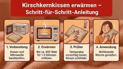 Kirschkernkissen erwärmen – Schritt-für-Schritt-Anleitung