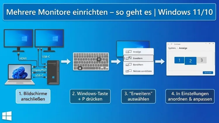Mehrere Monitore einrichten – so geht es | Windows 11/10