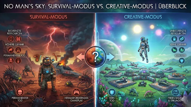 No Man’s Sky: Survival-Modus vs. Creative-Modus | Überblick