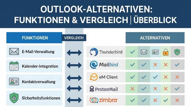 Outlook-Alternativen: Funktionen & Vergleich | Überblick