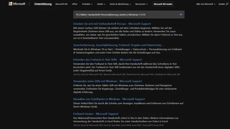 PC/Tablet: Handschrift-Personalisierung starten | Windows 11/10