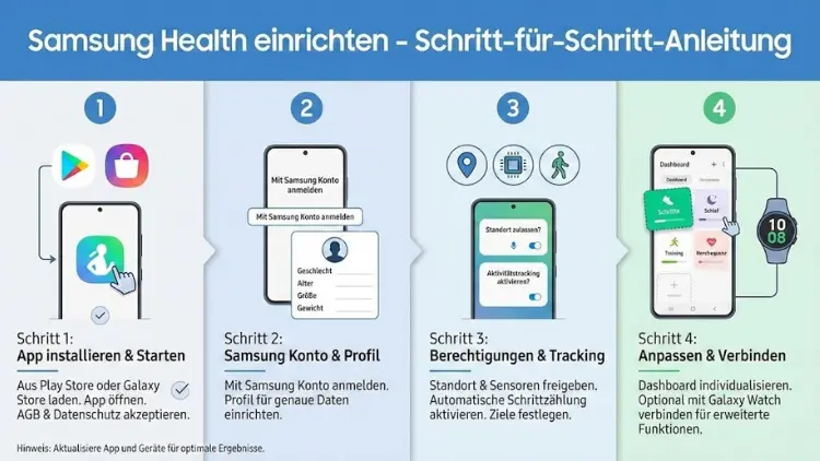 Samsung Health einrichten – Schritt-für-Schritt-Anleitung