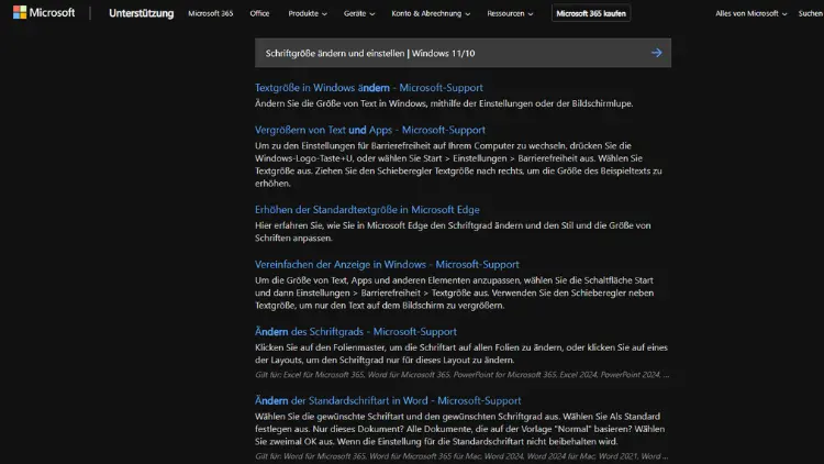 Schriftgröße ändern und einstellen | Windows 11/10