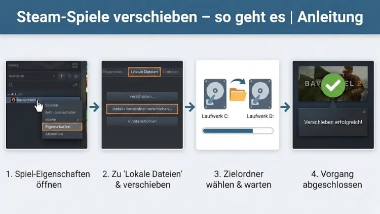 Steam-Spiele verschieben – so geht es | Anleitung