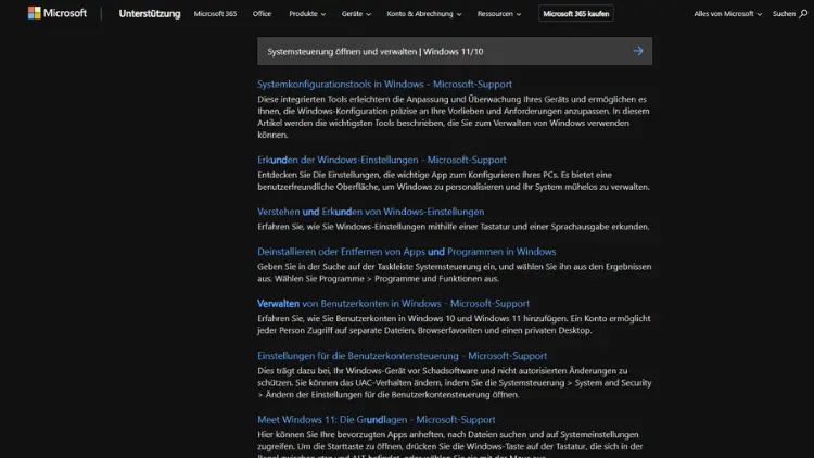 Systemsteuerung öffnen und verwalten | Windows 11/10