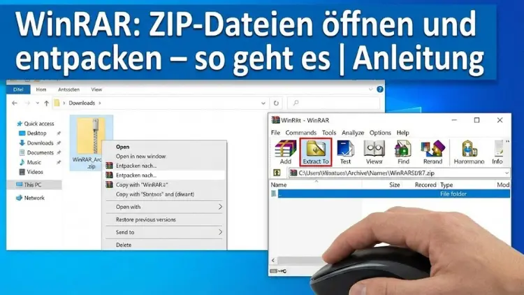 WinRAR: ZIP-Dateien öffnen und entpacken – so geht es | Anleitung