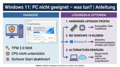 Windows 11: PC nicht geeignet – was tun? | Anleitung