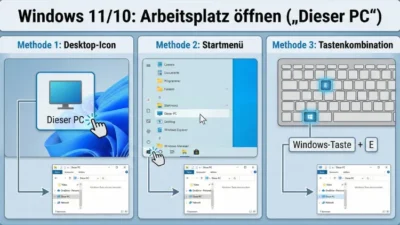 Windows 11/10: Arbeitsplatz öffnen („Dieser PC“) | Anleitung