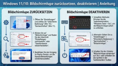 Windows 11/10: Bildschirmlupe zurücksetzen, deaktivieren | Anleitung