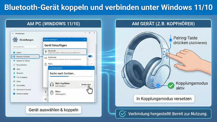 Windows 11/10: Bluetooth-Gerät koppeln, verbinden – so geht’s