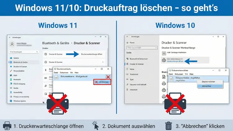 Windows 11/10: Druckauftrag löschen – so geht’s
