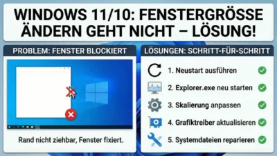 Windows 11/10: Fenstergröße ändern geht nicht | Lösung