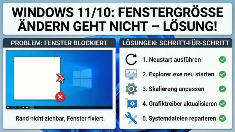 Windows 11/10: Fenstergröße ändern geht nicht | Lösung