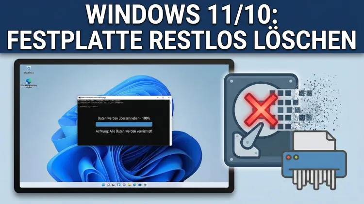 Windows 11/10: Festplatte restlos löschen | Anleitung