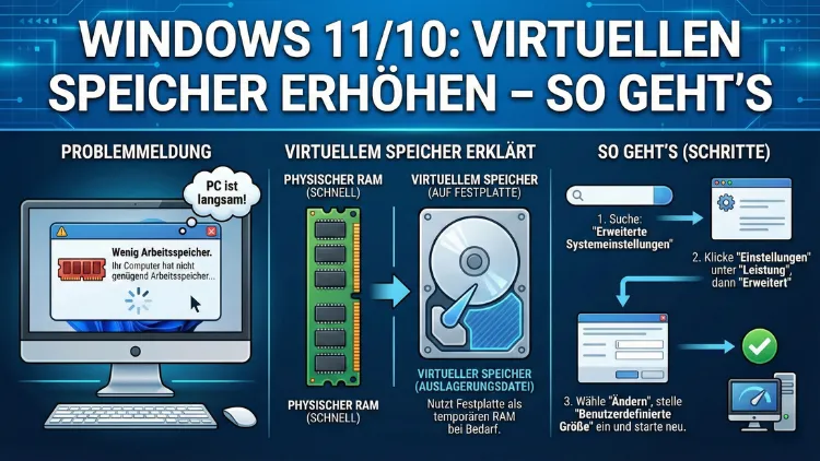 Windows 11/10: Virtuellen Speicher erhöhen – so geht’s