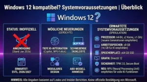Windows 12 kompatibel? Systemvoraussetzungen | Überblick