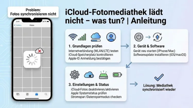 iCloud-Fotomediathek lädt nicht – was tun? | Anleitung