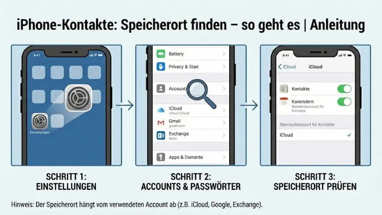 iPhone: Kontakte Speicherort finden – so geht es | Anleitung