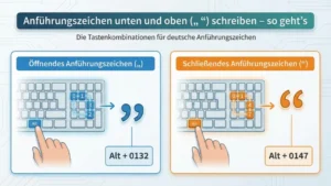 Anführungszeichen unten und oben („ “) schreiben – so geht’s