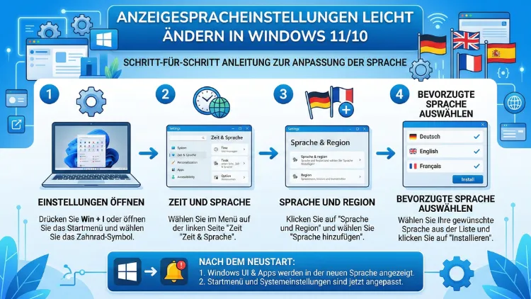 Anzeigespracheinstellungen leicht ändern in Windows 11/10