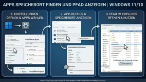Apps Speicherort finden und Pfad anzeigen | Windows 11/10