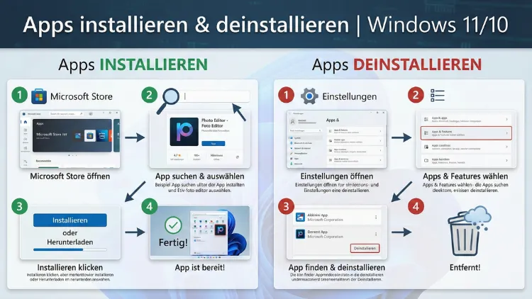 Apps installieren & deinstallieren Anleitung | Windows 11/10