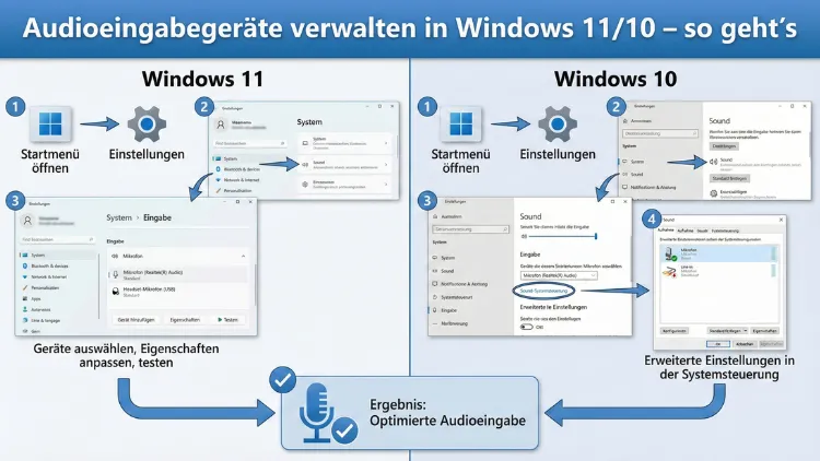 Audioeingabegeräte verwalten in Windows 11/10 – so geht’s