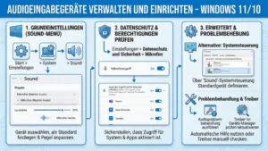 Audioeingabegeräte verwalten und einrichten – Windows 11/10
