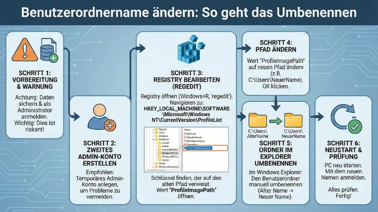 Benutzerordnername ändern: So geht das Umbennenen
