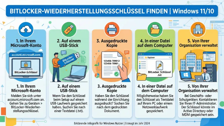 BitLocker-Wiederherstellungsschlüssel finden | Windows 11/10