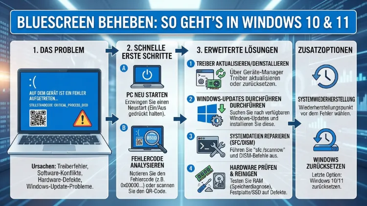 Windows 11 und 10: Bluescreen beheben – Anleitung