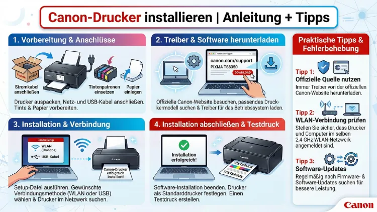 Canon-Drucker installieren | Anleitung + Tipps
