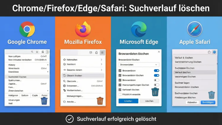 Chrome/Firefox/Edge/Safari: Suchverlauf löschen – so geht’s