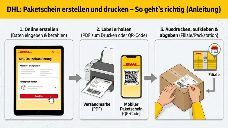DHL: Paketschein erstellen und drucken – so geht’s richtig