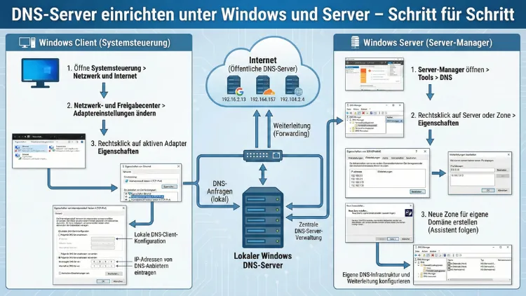 DNS-Server einrichten unter Windows – Schritt für Schritt
