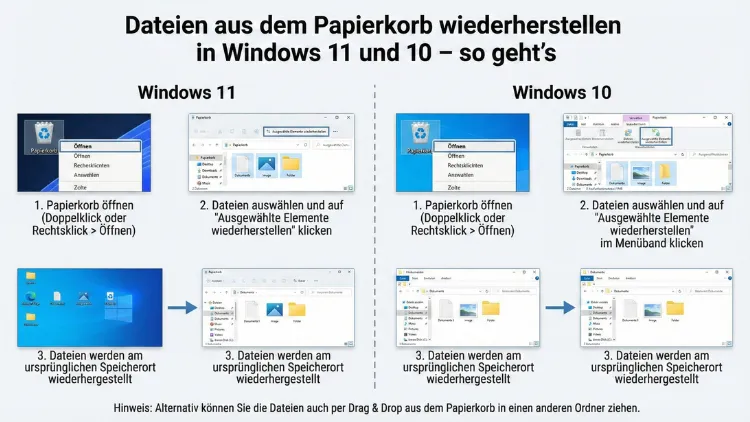 Dateien aus dem Papierkorb wiederherstellen – Windows 11/10