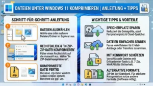 Dateien unter Windows 11 komprimieren | Anleitung + Tipps