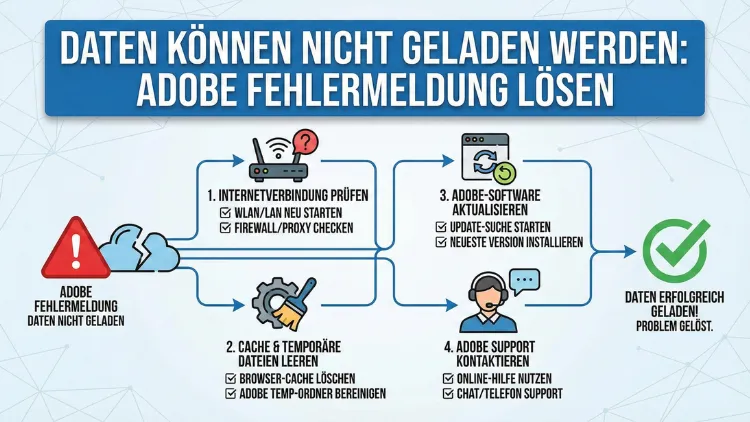 Daten können nicht geladen werden: Adobe Fehlermeldung lösen