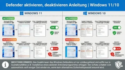 Defender aktivieren, deaktivieren Anleitung | Windows 11/10